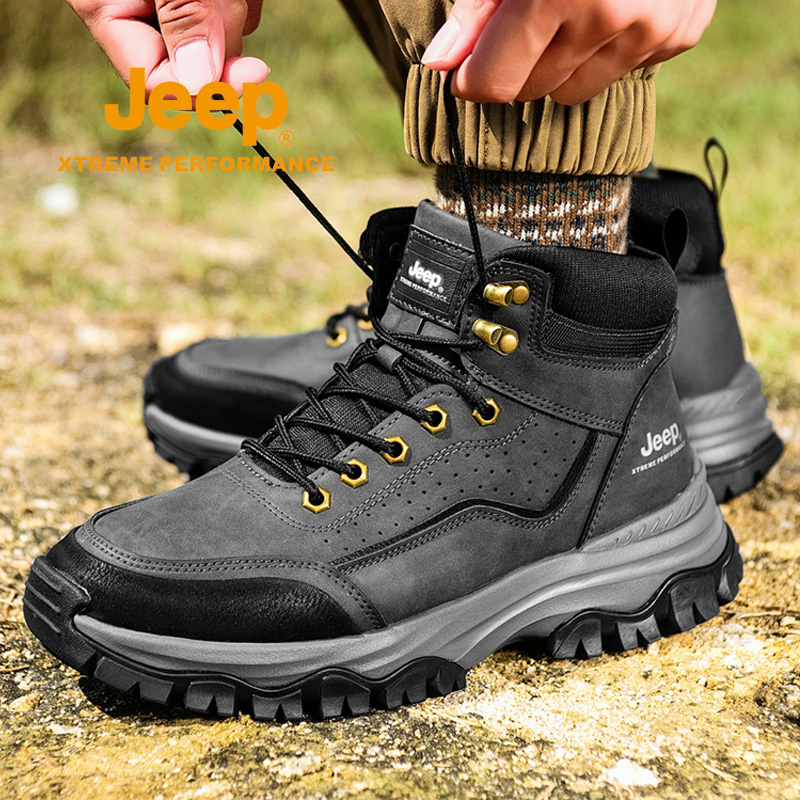 jeep秋冬高帮鞋男爸爸登山马丁靴