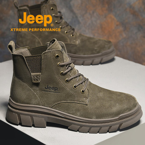jeep秋冬户外马丁靴男高帮登山鞋