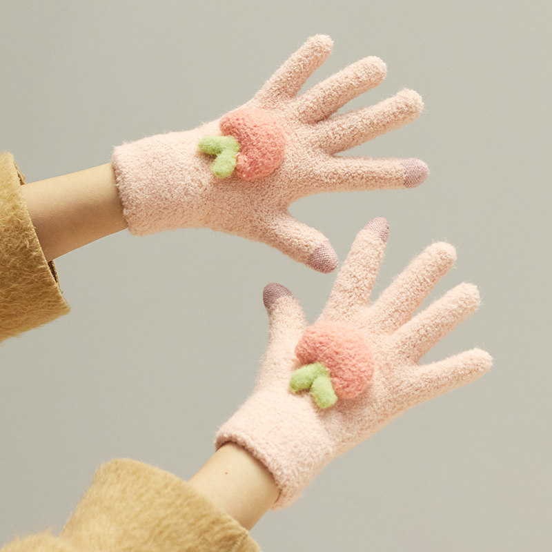 高颜值 冬天女可爱学生保暖加绒骑车毛绒冬季针织毛线手套可触屏,服饰配件/皮带/帽子/围巾,手套,淘宝优惠券,粉丝福利购,淘宝优惠卷