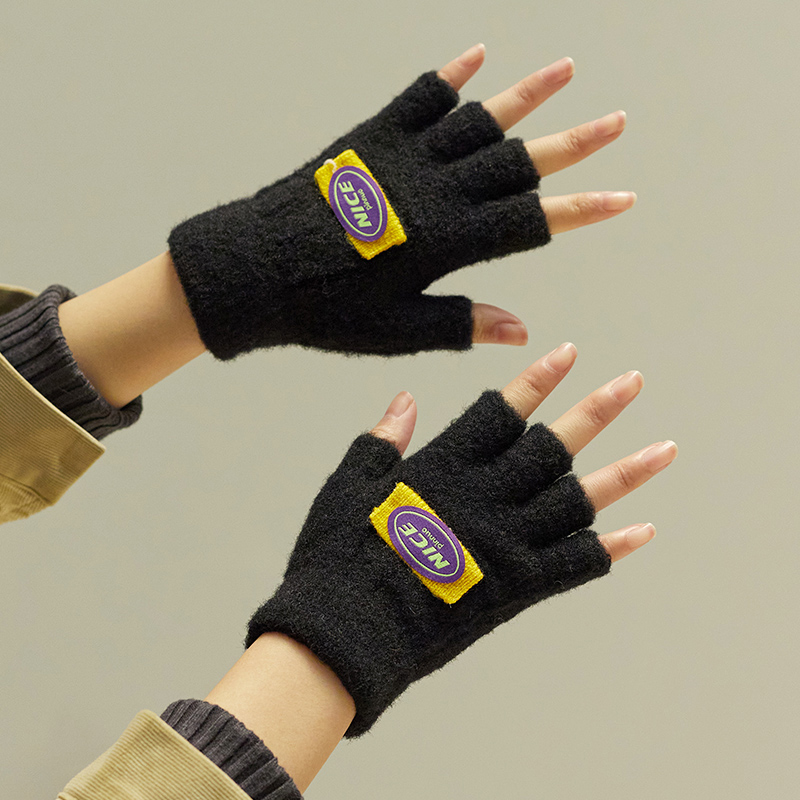韩版ins风百搭毛线防寒保暖手套