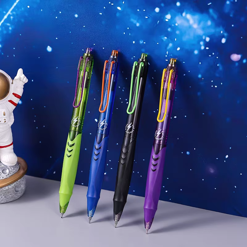 小白点未来骑士按动中性笔速干刷题笔学生考试学习签字笔按动式0.5顺滑大容量水性黑笔高颜值圆珠笔时空舱