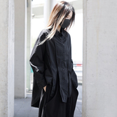 黑色流苏长袖 山本风黑暗系小众设计感衬衫 酷飒风女装 衬衣宽松上衣