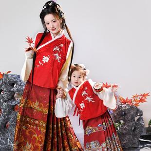 【祈年】如梦霓裳原创汉服女明制刺绣比甲织金仿妆花袄裙秋冬亲子