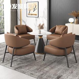 轻奢现代售楼处部小圆桌洽谈桌谈单谈判一桌4椅接待洽谈桌椅组合