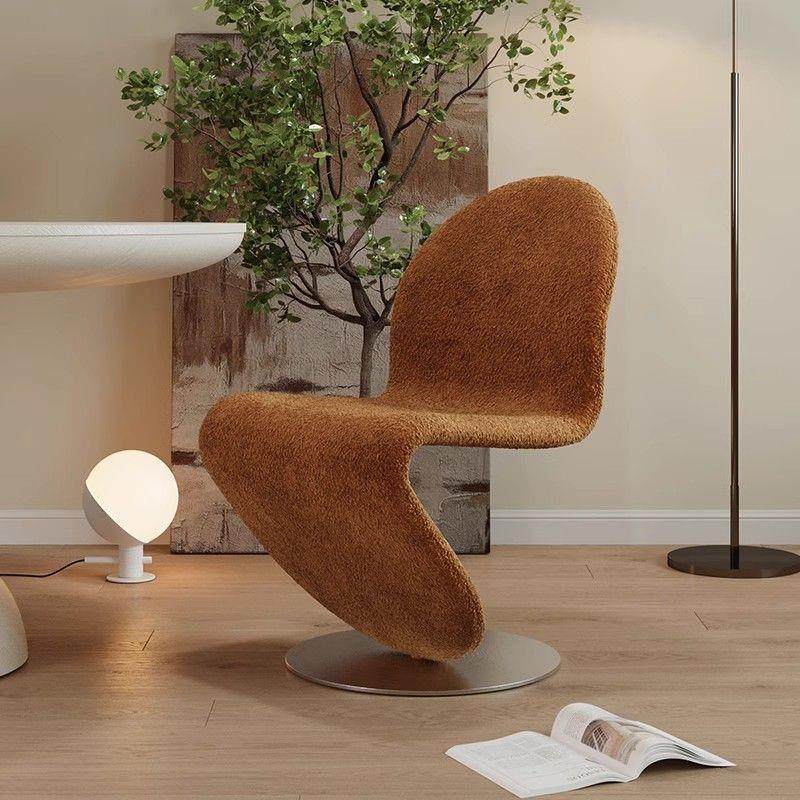 侘寂风设计师网红椅S型椅客厅饭厅单人沙发椅轻奢靠背造型休闲椅,住宅家具,梳妆凳,淘宝优惠券,粉丝福利购,淘宝优惠卷