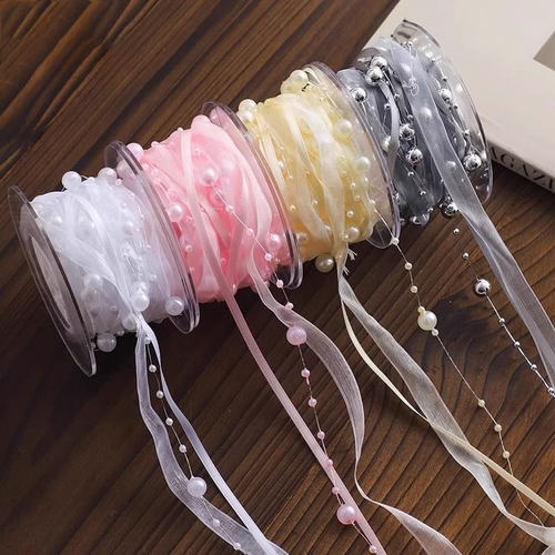 编织珠带鲜花花艺包装珍珠丝带