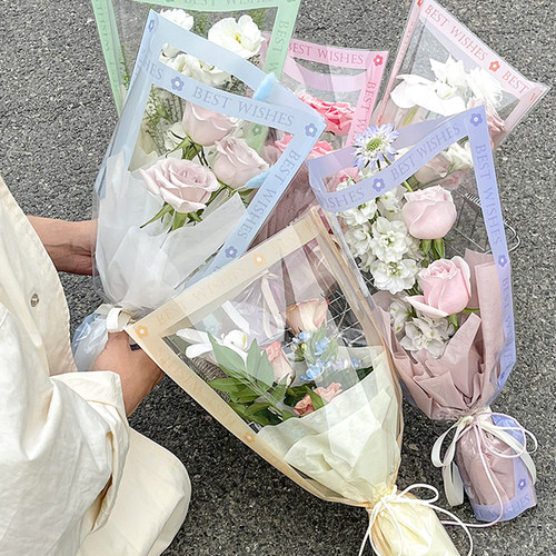 花中情甜蜜英文多支袋透明包装袋