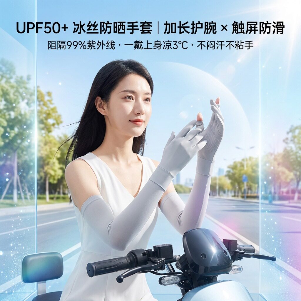 冰丝防晒手套女防紫外线电动车摩托车单车夏天四季通用男款三轮车