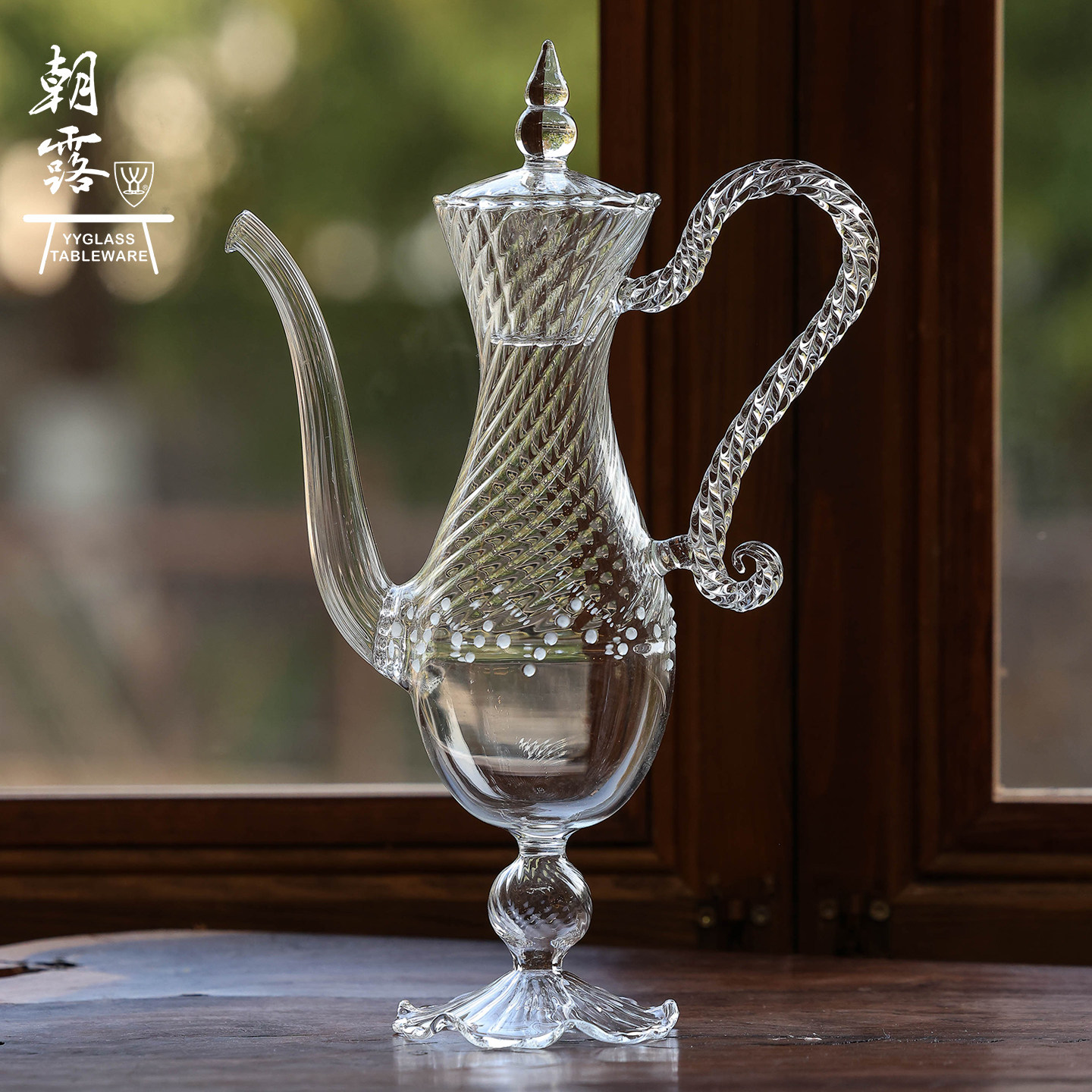 雅雅高硼硅耐热手工美人执壶
