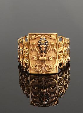 欧美复古做旧十字架戒指