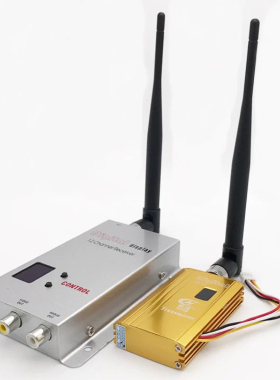 1.2G1.5W无线视频影音传输器栢通fpv AV监控收发图传发射接收器