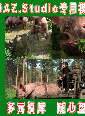 daz3d studio模型——LoREZ Pig 2 Bundle套装(3M-312)