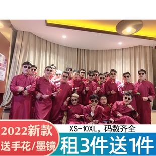 中国风礼服结婚古装 出租夏季 伴郎服中式 唐装 长袍马褂秀禾相声服男