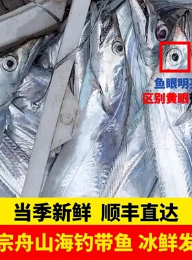 舟山野生海钓带鱼新鲜整条特大无冰小眼带鱼海鲜东海特产鲜活水产