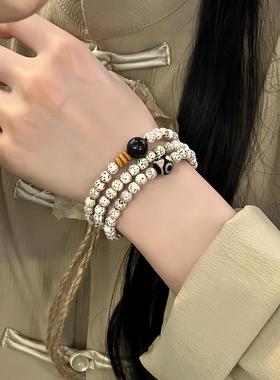 天然星月菩提搭配多圈手串男女菩提子新中式文玩佛珠三圈手链6mm