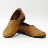 日本正品 低帮小坡跟缝线圆头套脚平底鞋 代购 软牛皮日系禅意女鞋