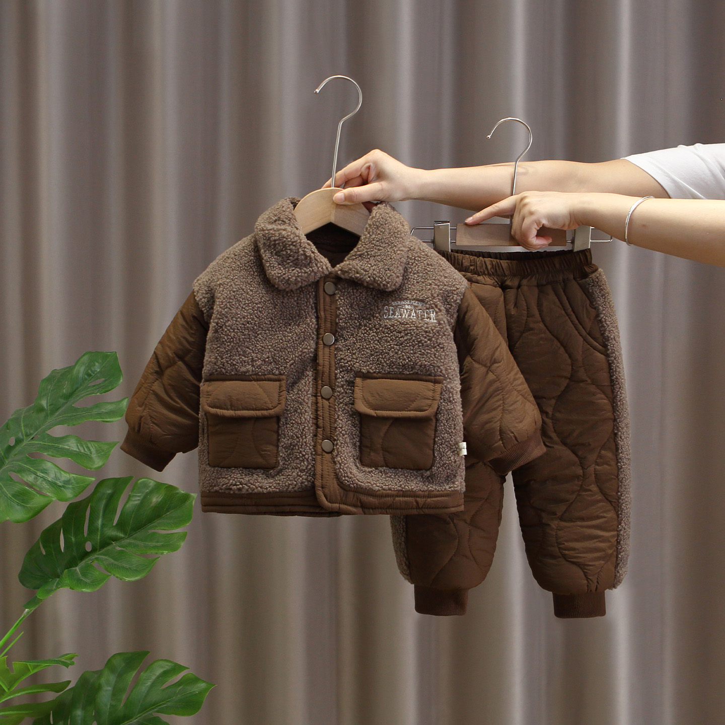 男童冬季套装加厚两件套