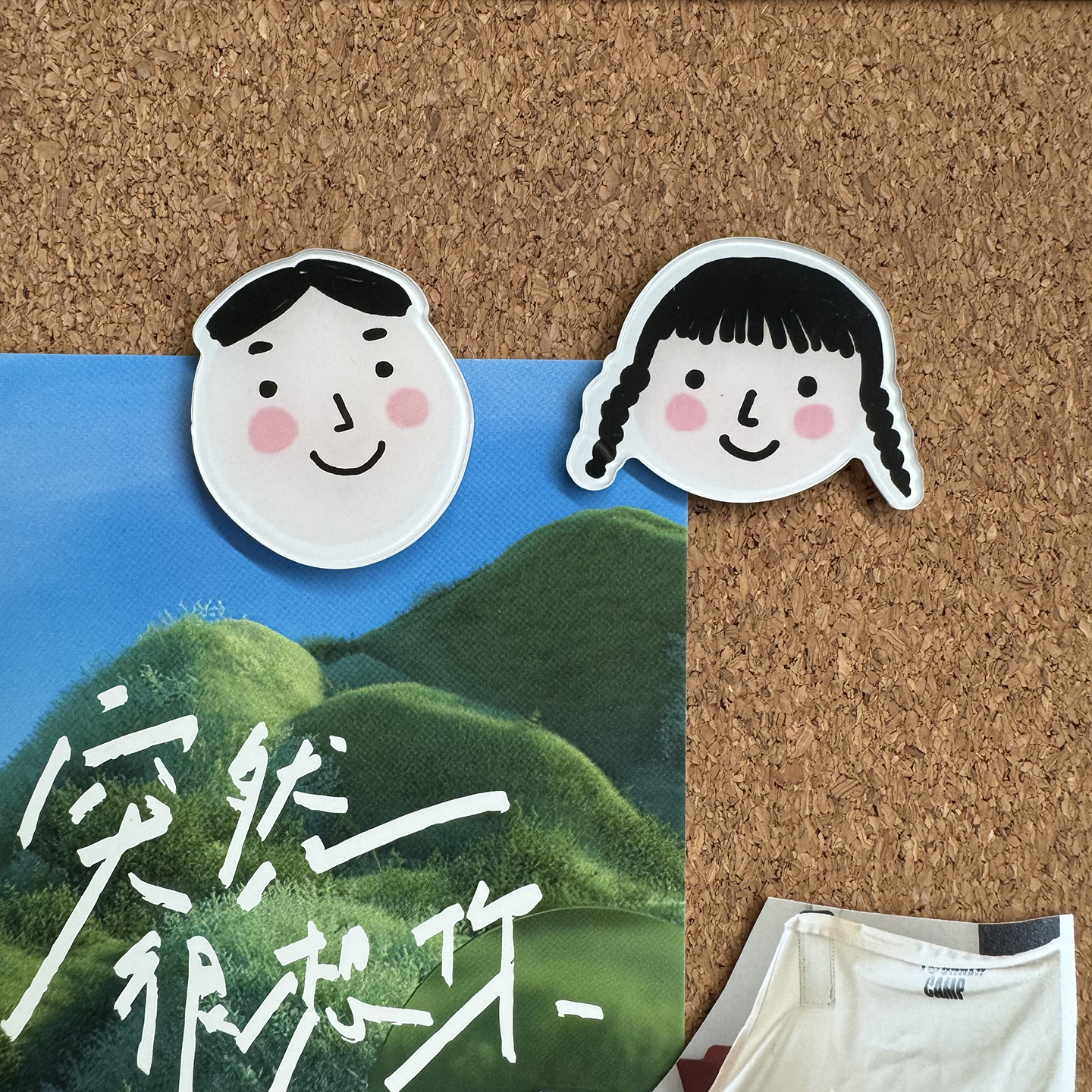 一对男孩女孩头像情侣创意亚克力装饰 毛毡板软木板照片墙装饰