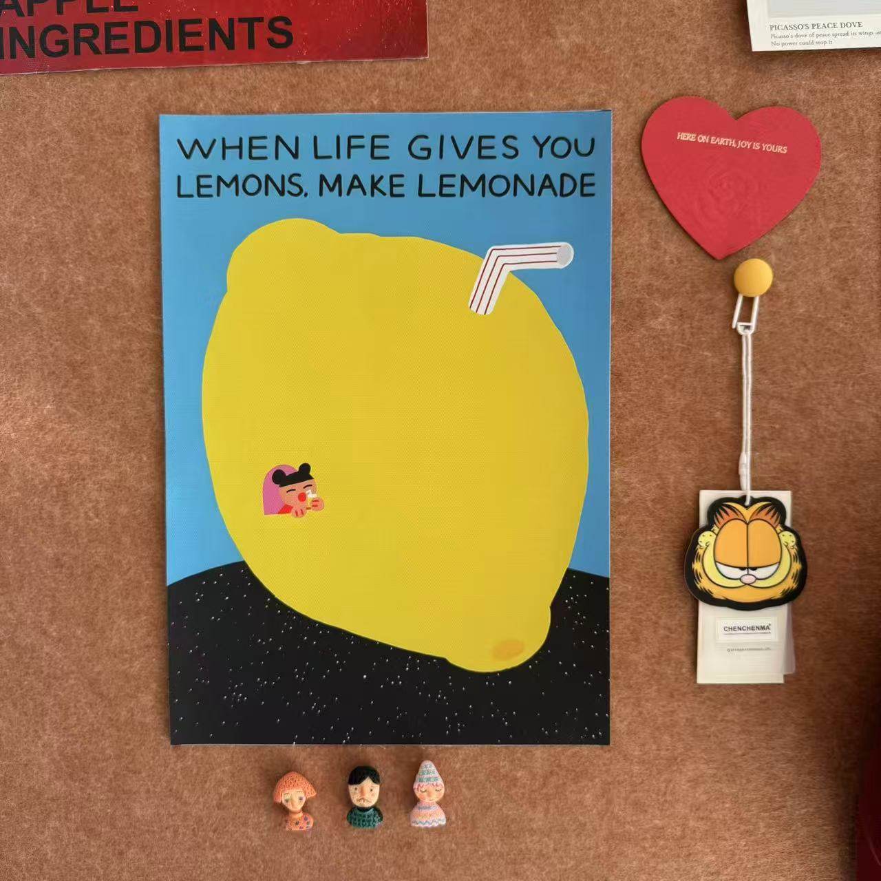 水果多多艺术手绘卡通儿童房装饰海报 毛毡板软木板照片墙装饰