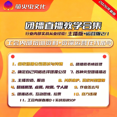 2026团播主播培训教材+团播直播工会运营招募后端SOP流程2加1合集