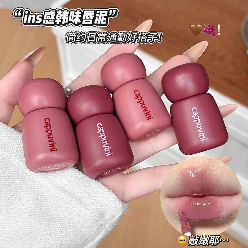 CAPPUVINI小胖丁唇釉 哑光镜面两款丝滑细腻伪素颜显色平价彩妆品