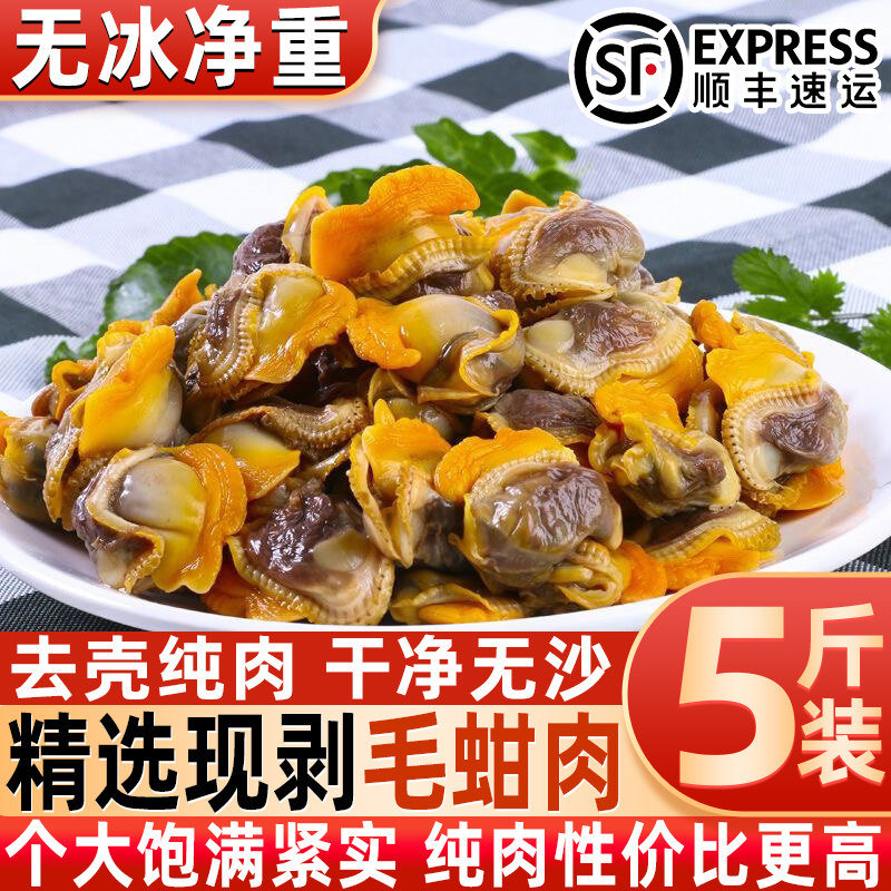 新鲜速冻毛蛤肉血蛤肉海货无沙毛蚬子肉雪蛤肉海蛤蜊肉无冰净重