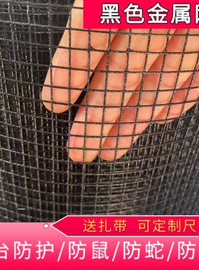 黑色铁丝网阳台防护网封窗封阳台防鼠防蛇防猫安全网防漏铁网格网