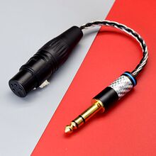 6.35转四芯卡侬母平衡转接线4芯XLR转6.5转换线 TRS转卡农音频线