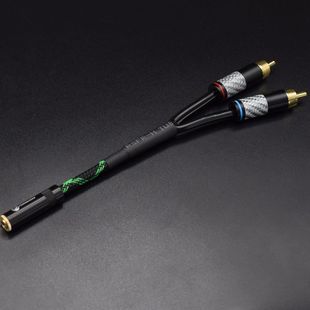 3.5mm母转双莲花公插头音频线 红白转耳机头 2RCA转接3.5公转换线