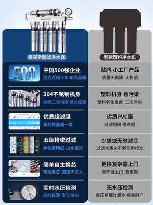 奥克斯净水器家用直饮大型商用自来水龙头过滤超滤净化厨下净水机