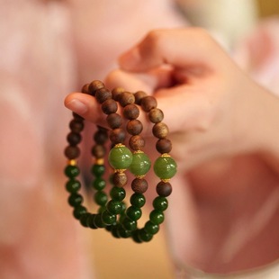 天然沉香手串珠子白木香男女佛珠青山远黛单双圈设计手饰手链