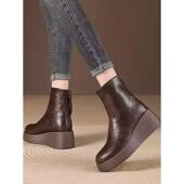 女鞋 春季 2026百搭时尚 小个子隐形增高马丁靴秋冬百搭短靴0128ed