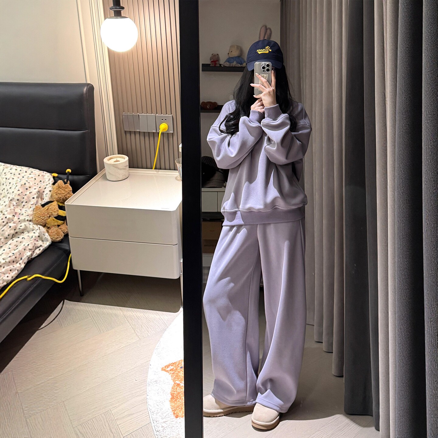 秋冬季运动服套装女学生韩系宽松时尚减龄卫衣阔腿裤休闲两1021z