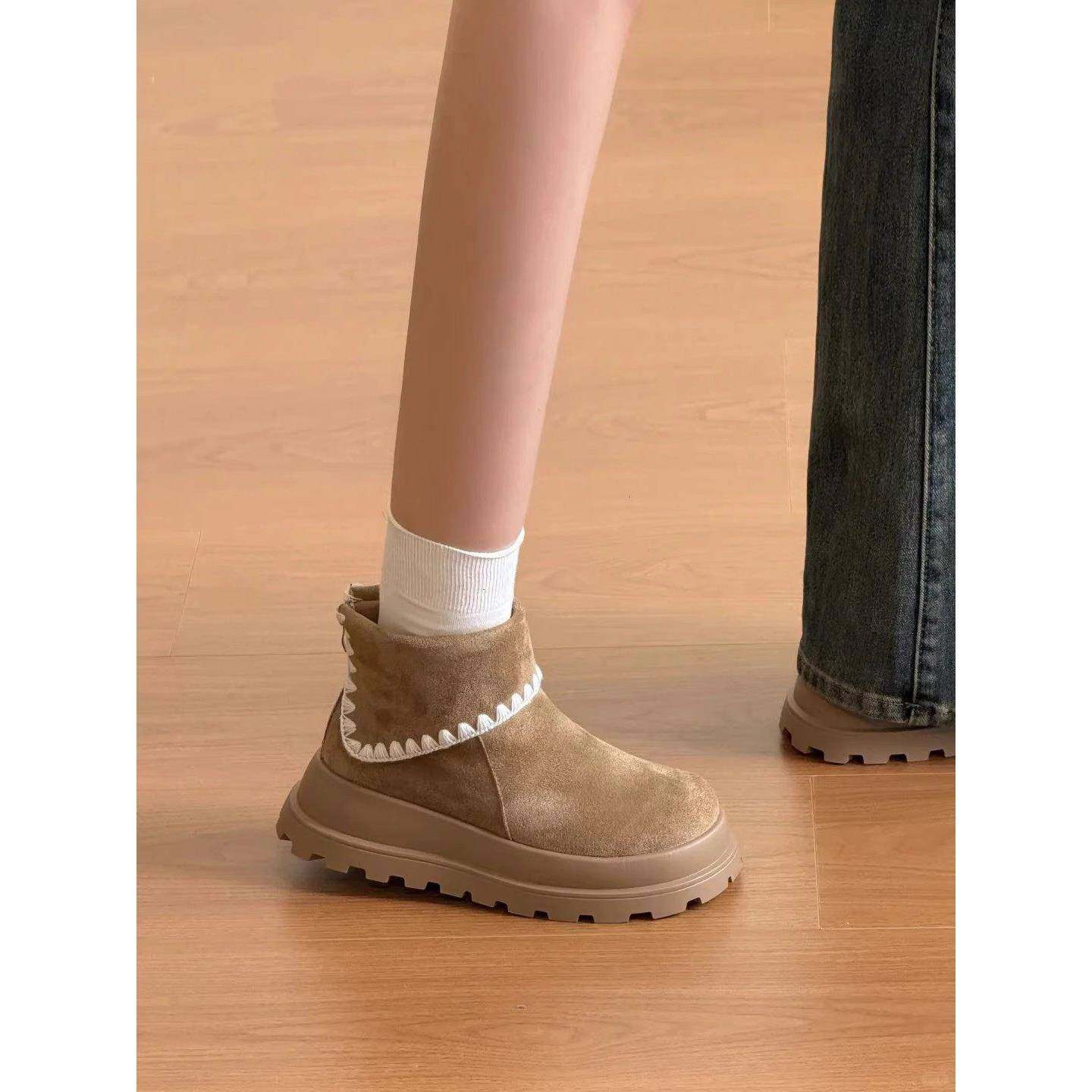 早春厚底高帮勃肯鞋小短靴子女2026秋季新款棕色百搭美拉德0123n,女鞋,时装靴,淘宝优惠券,粉丝福利购,淘宝优惠卷