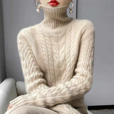 秋冬高领花毛衣女款季加厚2025新款内搭针织上衣洋气大码打1201u