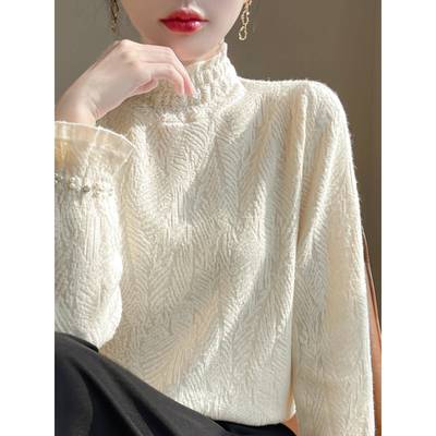 高级感毛衣女2025秋冬新款红色轻奢气质内搭半高领打底1216u1