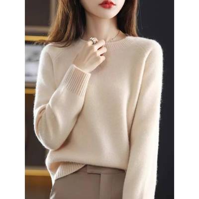 秋冬季新款圆领针织衫女式短套头针织衫时尚内色针织底衫1120n