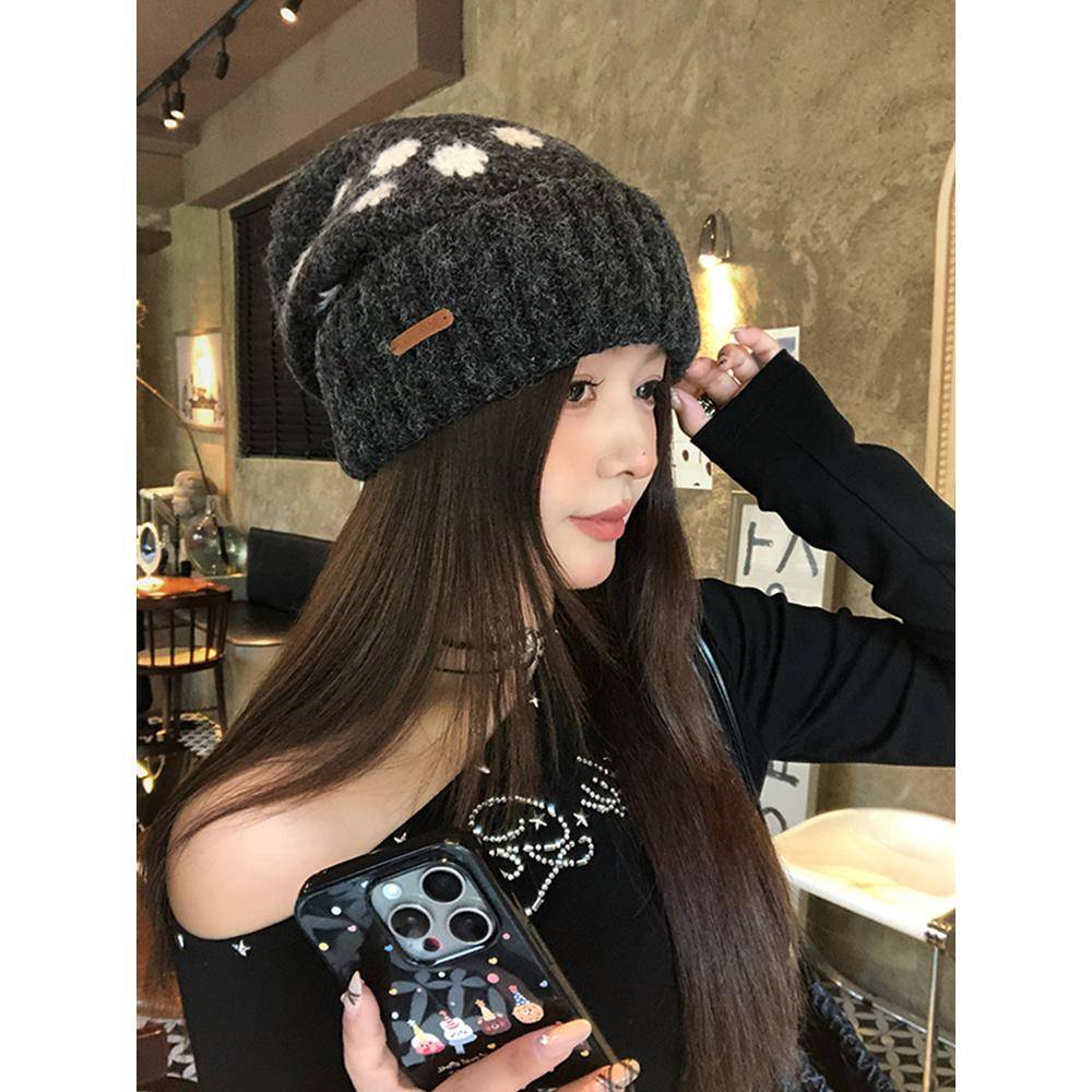 秋冬季覆古堆堆帽子女款2025新款天大头围显脸小适合方1027n