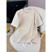 宽松纯色体恤显瘦打底衫 燕麦色磨毛短袖 T恤女2026春新款 上0202r