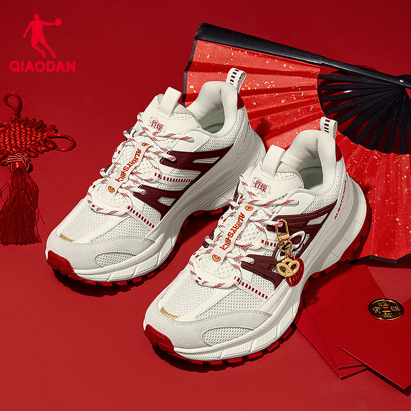 乔丹男休闲鞋厚网增高情侣鞋红色