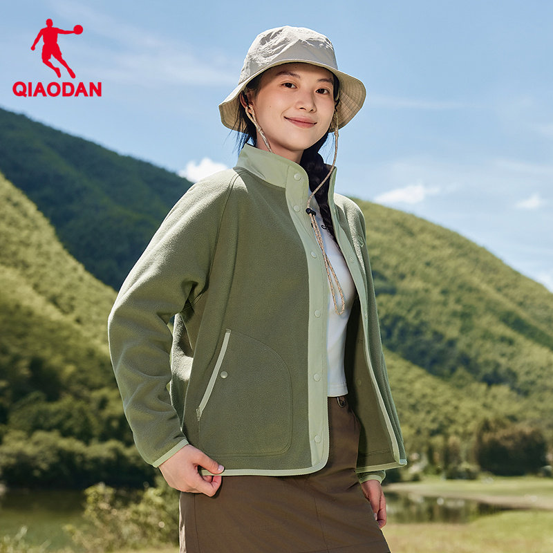 乔丹摇粒绒外套女2026春季新款运动卫衣户外抓绒衣冲锋衣内胆上衣