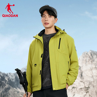 乔丹梭织厚外套加绒外套连帽抗静电防水风衣男商场同款FFD3254297