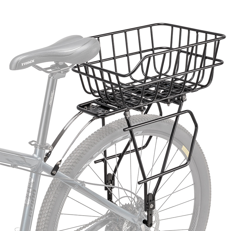自行车后货架单车尾架二合一带车筐行李架加粗后车框车篮后车架子