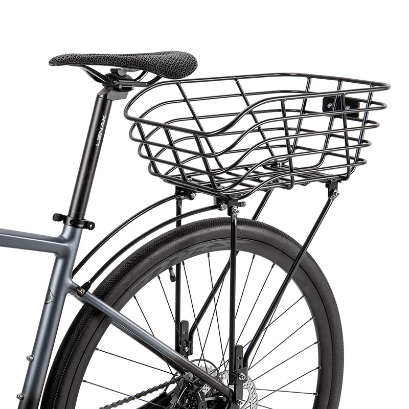 自行车后车筐单车后货篮子大容量山地车货架铝合金置物筐骑行装备