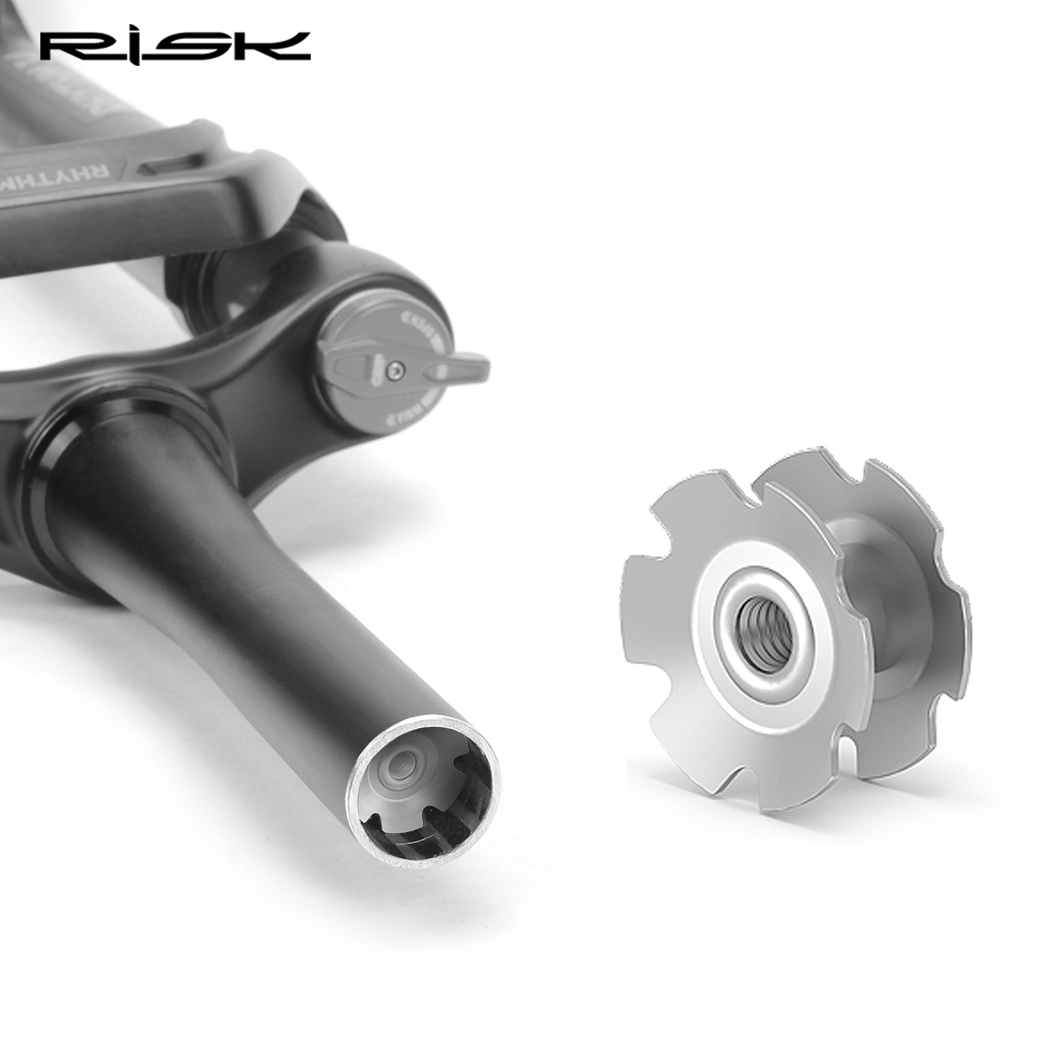 RISK钢制太阳花山地公路自行车碗组吊心前叉锁紧花心28.6mm直锥管