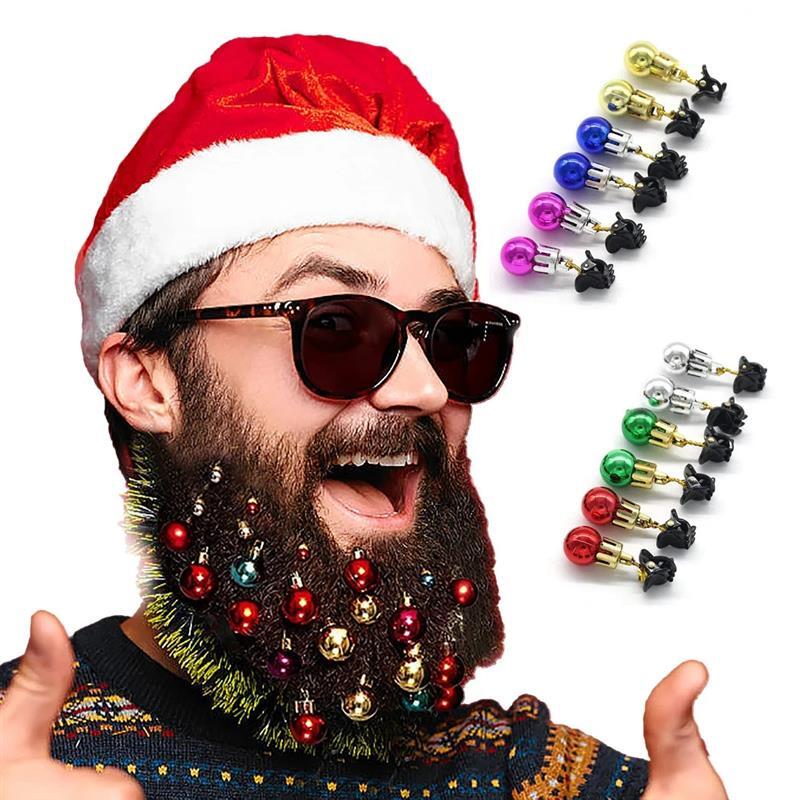 12PCS Christmas Clip Ball Ornament Xmas Beard Pendant Balls