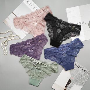 bow lace mesh underwear sexy seamless girl lowwaist briefs