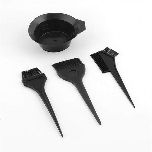 1Set Black Plastic Hair Dye Colouring Brush Comb Mixing Bowl