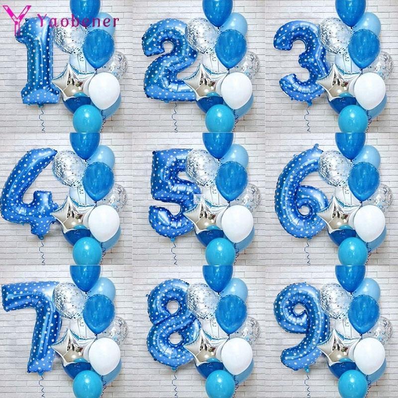 12pcs Number Foil Balloons Birthday Party Decoration Kids