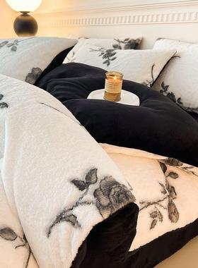 Fluffy Bedsheet Quilt Duvet Cover Set Bed Sheet 4Sets Doule